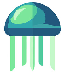 Simple green Jellyfish Icon transparent background cutout