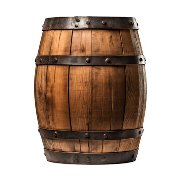 Old wooden barrel isolated - Generative AI