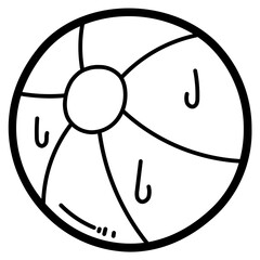 beach ball line icon style