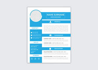 Clean and modern resume design template .