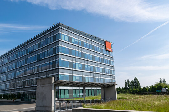Villeneuve d'Ascq,FRANCE-May 28,2023: View of the headquarters building Orange.Orange S.A. formerly France T&eacute;l&eacute;com S.A. is a French multinational telecommunications corporation.