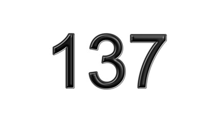137 black lettering white background year number