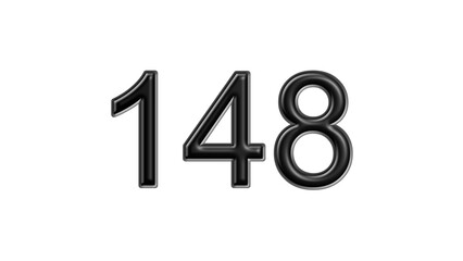 148 black lettering white background year number