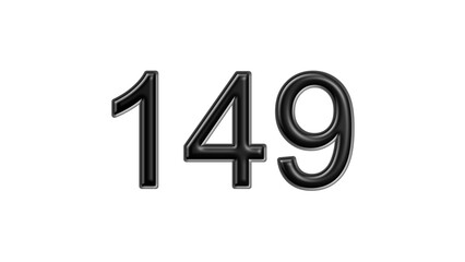 149 black lettering white background year number