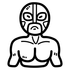 wrestler line icon style