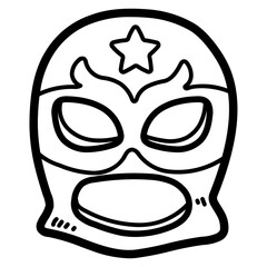 Wrestling mask line icon style