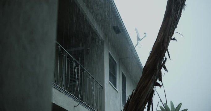 Rain on side of Apt Building