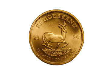 Krugerand 1 OZ Gold cut out from South Africa.