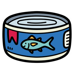 Tuna can filled outline icon style