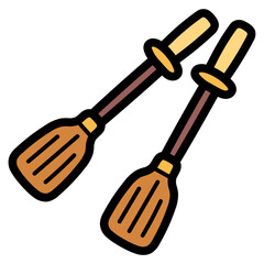 Oars filled outline icon style