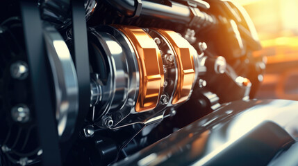 Fototapeta premium Close-up modern electric car engine