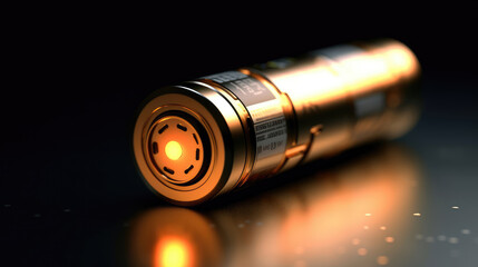 Close-up of modern lithium-ion battery cell technology