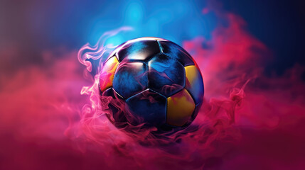 Fototapeta premium Ball soccer with smoke