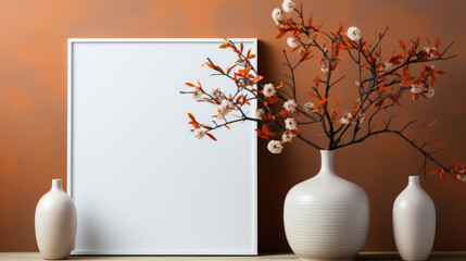Wall Mockup Natural Colors , Mockups Design 3D, High-quality Mockups, Generative Ai