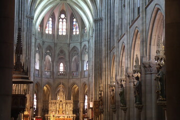 L'église Saint Etienne, de style néo-gothique, ville de Mulhouse, département du Haut Rhin, France