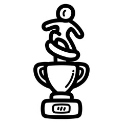 trophy line icon style