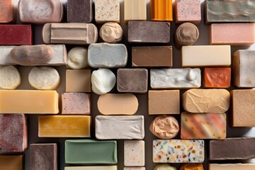 Organization of colorful soap bars AI Generated