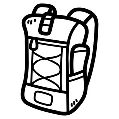 Fototapeta na wymiar backpack line icon style