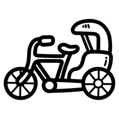 Fototapeta na wymiar Thai Tricycle line icon style