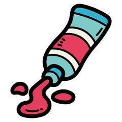 Paint tube filled outline icon style