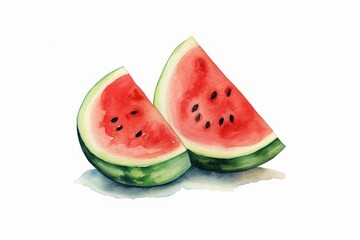 Hand-drawn watermelons and holiday-themed details. oil painting, tshirt, sublimation printing. Watercolour Paint. Generative AI