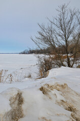 Frozen Green Bay Shoreline In Winter, Green Bay, Wisconsin