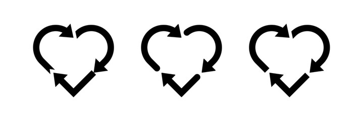 Heart shape with arrows set