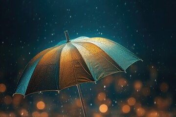 rain on Umbrella AI Generated