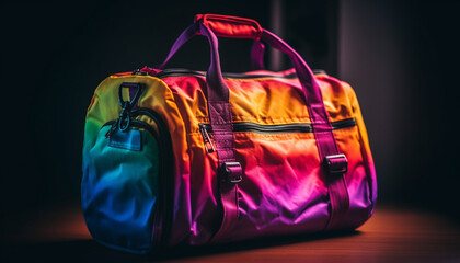 Travel adventure with elegant leather backpack handle generated by AI