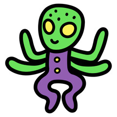 alien filled outline icon style