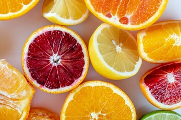 Vibrant Close-Up of Assorted Citrus Fruits Halves in Stunning 4K Resolution