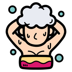 Hair wash filled outline icon style