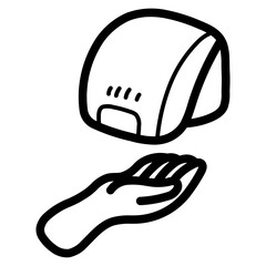 hand dryer line icon style