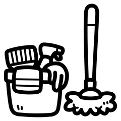 Housekeeping line icon style
