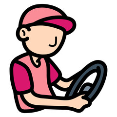 driver filled outline icon style