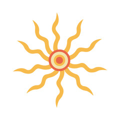 Hand drawn sun vintage element,
