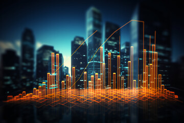 financial growth trend concept, business strategy for success