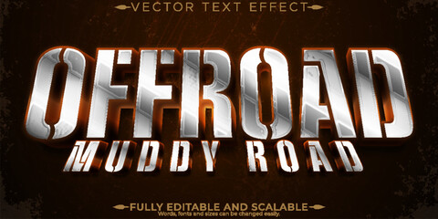 Editable text effect offroad, 3d dirty and adventure font style