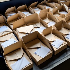 Paper envelopes packed in a box 