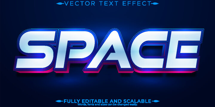 Space text effect, editable gaming and cyber text style