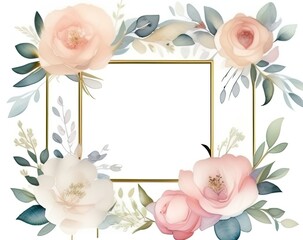 watercolor floral card template