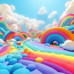 Cartoon style rainbow background