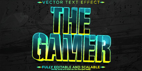 Gamer text effect, editable esport and neon text style © QuillArtistry