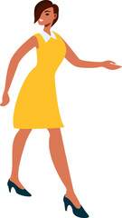 Businesswoman posing. Character of a successful person in business clothes. Vector illustration in Flat style