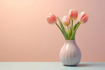 tulip flower in the vase close up AI Generated