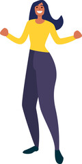 Woman posing. Young Woman Full Length Wearing Casual Clothes. Vector illustration in Flat style