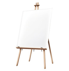 Whiteboard on easel, transparent background. Generative AI.