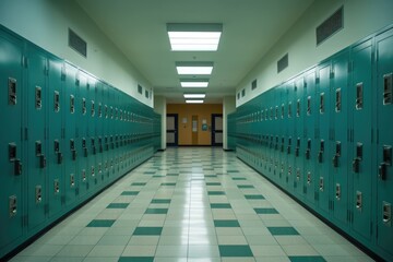 empty school hallways filled with lockers
