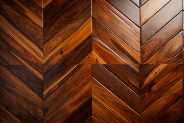 Rosewood Luxury: Parquet flooring made from luxurious rosewood planks, types of parquet background, textures Generative AI