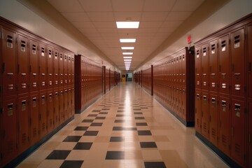 empty school hallways filled with lockers